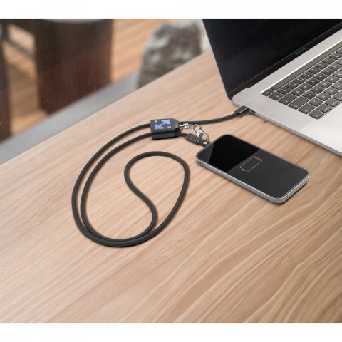 ZEWAIL. Cordon cu suport pentru smartphone inclus, cablu USB-C și diverse adaptoare din ABS reciclat și TPE reciclat