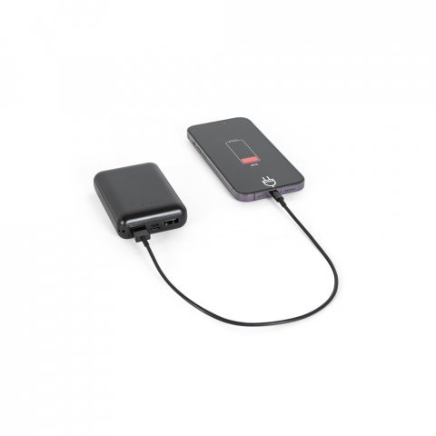 LEAKEY 10. Powerbank 10 000 mAh i &aring;tervunnen ABS (100 % rABS) - Svart