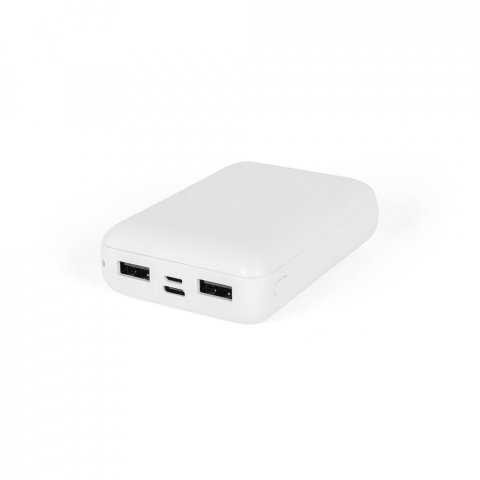 LEAKEY 10. Powerbank 10 000 mAh i &aring;tervunnen ABS (100 % rABS) - Vit