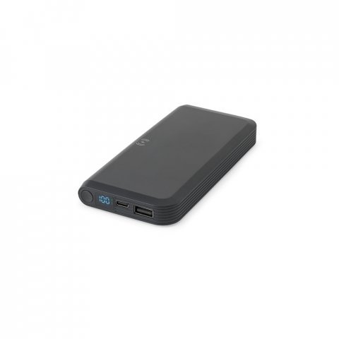 BECKER 10. 10.000 mAh powerbank van gerecycled ABS (100% rABS) met 15W supersnelle draadloze oplader - Zwart