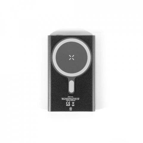 WRIGHT 5. Power bank magn&eacute;tica com carregamento super-r&aacute;pido em alum&iacute;nio reciclado e ABS reciclado 5.000 mAh - Preto