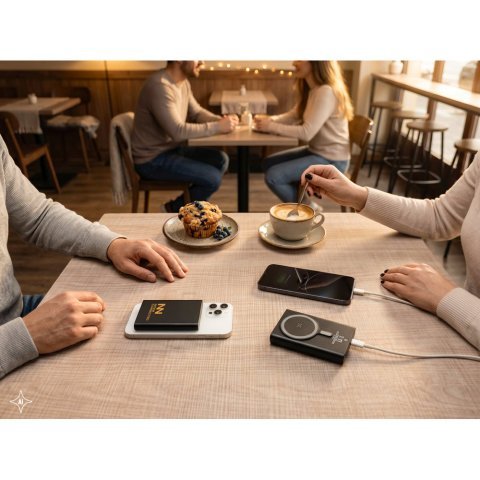 WRIGHT 10. Magnetna prenosiva baterija sa ultra brzim punjenjem od recikliranog aluminijuma i recikliranog ABS-a 10.000 mAh