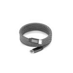 NADELLA. USB-C to USB-C cable with a braided polyester cord (60 W) and a magnetic system for easy winding - Black