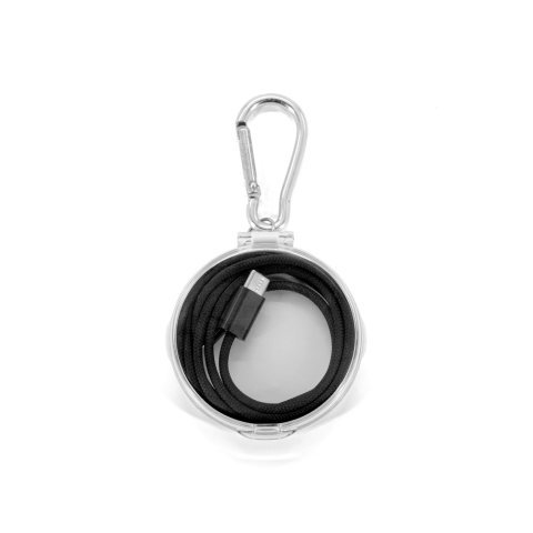 JEMISON. USB-C to USB-C cable with braided cord (60W), made from ABS, stainless steel, aluminium and polyester - Black