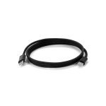 JEMISON. USB-C to USB-C cable with braided cord (60W), made from ABS, stainless steel, aluminium and polyester - Black