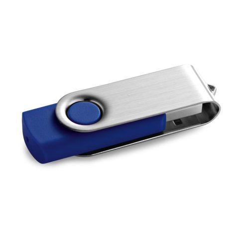 CLAUDIUS 2GB. 2 GB USB-minne med metallkl&auml;mma - Kungsbl&aring;