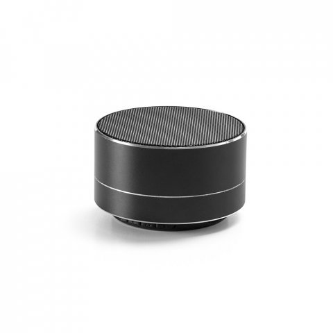 FLOREY. Draagbare 3W luidspreker met 4 uur autonomie in gerecycled aluminium (100% rAL) en gerecycled ABS (100% rABS) - Zwart