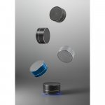 FLOREY. Draagbare 3W luidspreker met 4 uur autonomie in gerecycled aluminium (100% rAL) en gerecycled ABS (100% rABS)