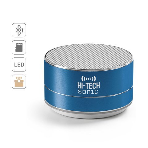 FLOREY. Portable 3W speaker with 4h battery life in recycled aluminium (100% rAL) and recycled ABS (100% rABS)