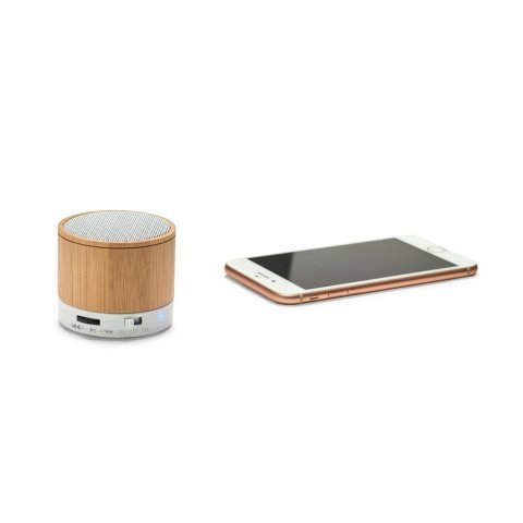 GLASHOW. Bamboo portable speaker with microphone - Natural