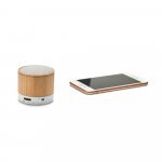 GLASHOW. Bamboo portable speaker with microphone - Natural