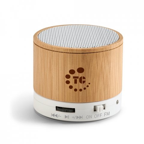 GLASHOW. Bamboo portable speaker with microphone - Natural