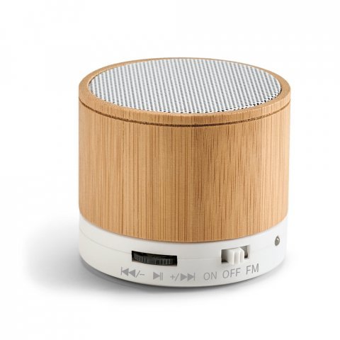GLASHOW. Bamboo portable speaker with microphone - Natural