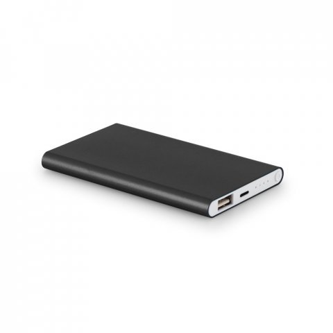 MARCET. Power bank slim 4.000 mAh din ABS reciclat (70% rABS) și aluminiu reciclat (30% rAL) - Negru