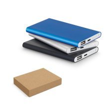 MARCET. Power bank slim 4.000 mAh em ABS reciclado (70%) e Alum&iacute;nio reciclado (30%)