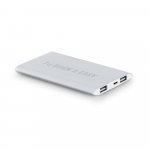 NOBEL. Power bank 7,200 mAh &uacute;jrahasznos&iacute;tott alum&iacute;niumb&oacute;l (100% rAL) - Szat&eacute;n ez&uuml;st