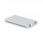 NOBEL. Power bank 7,200 mAh &uacute;jrahasznos&iacute;tott alum&iacute;niumb&oacute;l (100% rAL) - Szat&eacute;n ez&uuml;st