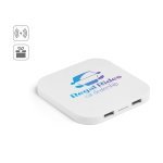 CAROLINE. Super brzi bežični punjač od reciklirani ABS-a (60% rABS) i 15W sa HUB 2 USB-A porta