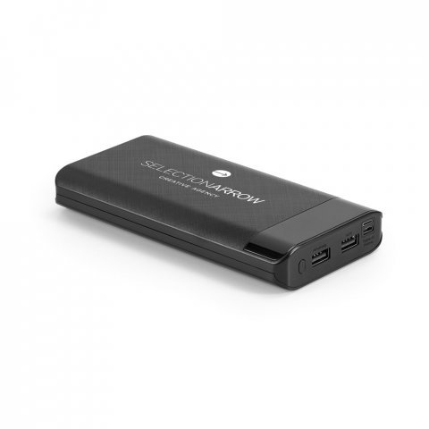 RAMAN. 16 000 mAh захранваща батерия с ABS дисплей - черно