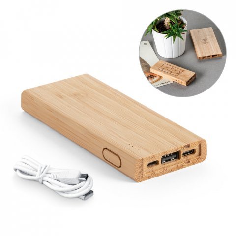 KOHN. Захранваща батерия 5000 mAh от бамбук