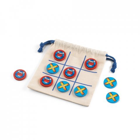 CROSSES. Klasična igra Tic Tac Toe od 10 komada od drva za igru - Light natural