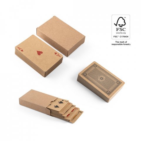 FISCHER. Deck of 54 classic cards in kraft paper, made from FSC&trade; certified material and other controlled materials