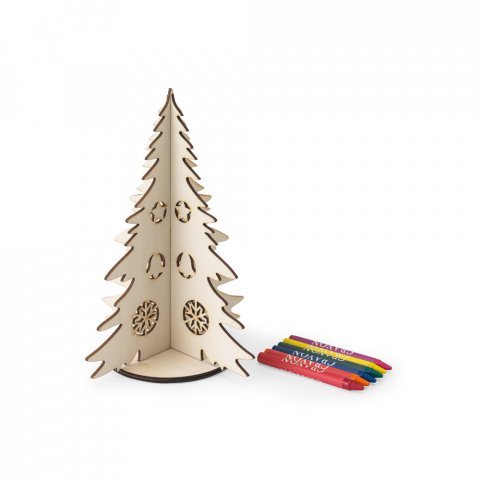 PINERY. &Aacute;rvore de Natal desmont&aacute;vel para colorir em madeira - Natural claro