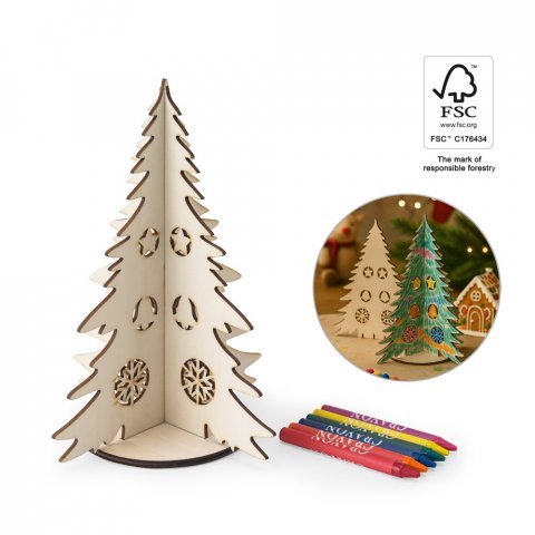 PINERY. &Aacute;rvore de Natal desmont&aacute;vel para colorir em madeira