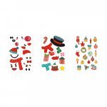 GLIMN. Set de six feuilles avec figurines de No&euml;l et 3 feuilles d'autocollants - Blanc