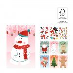 GLIMN. Set de six feuilles avec figurines de No&euml;l et 3 feuilles d'autocollants
