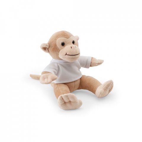 MONKY. Apeformet kosedyr med t-skjorte - Lyse brun