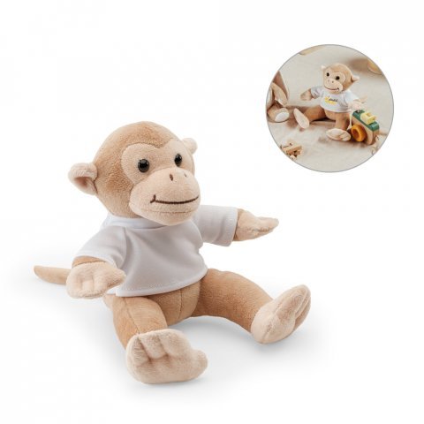 MONKY. Apeformet kosedyr med t-skjorte