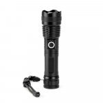 YVIAN. Lampe torche rechargeable de 10 W en aluminium (100% rAL) - Noir