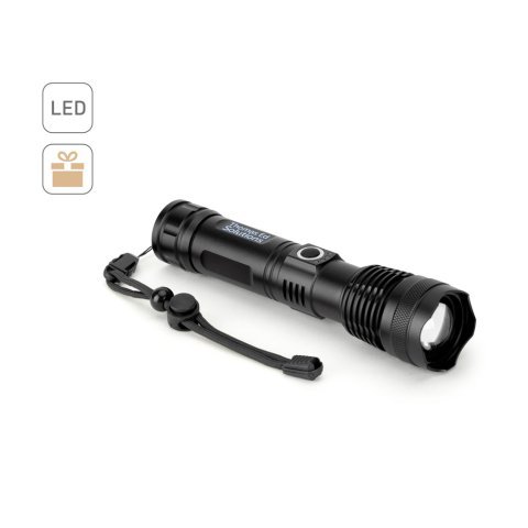 YVIAN. Lampe torche rechargeable de 10 W en aluminium (100% rAL)
