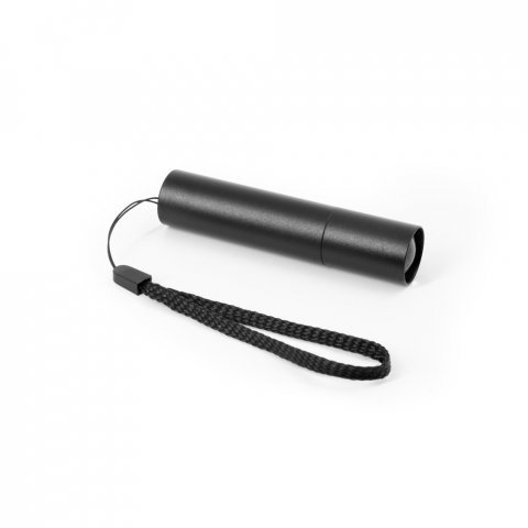 BRUCE. Wiederaufladbare Taschenlampe aus recyceltem Aluminium (100 % rAL) mit 30 mm ausziehbarer Spitze - Schwarz