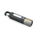 WIGGINS. Linterna de ABS, con una luz LED de 2 W (53 l&uacute;menes) en la parte delantera y una luz COB (53 l&uacute;menes) en la parte superior - Negro