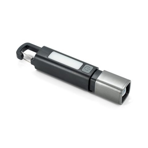 WIGGINS. Linterna de ABS, con una luz LED de 2 W (53 l&uacute;menes) en la parte delantera y una luz COB (53 l&uacute;menes) en la parte superior - Negro