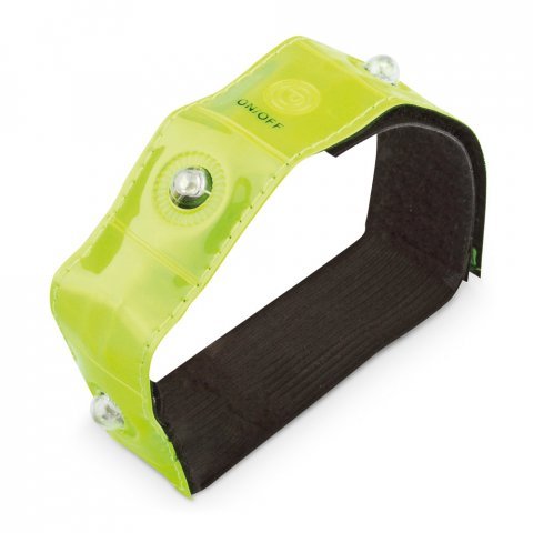 VISIBLE. Reflective armband with 4 red LEDs - Yellow