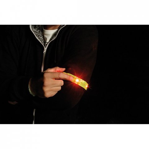 VISIBLE. Reflective armband with 4 red LEDs - Yellow