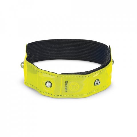 VISIBLE. Reflective armband with 4 red LEDs - Yellow