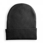 CARL. Gerecycled polyester (100% rPET) dubbellaagse unisex beanie - Zwart