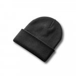 CARL. Gerecycled polyester (100% rPET) dubbellaagse unisex beanie - Zwart