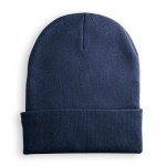 CARL. Gerecycled polyester (100% rPET) dubbellaagse unisex beanie - Marineblauw