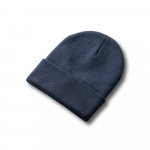 CARL. Gerecycled polyester (100% rPET) dubbellaagse unisex beanie - Marineblauw