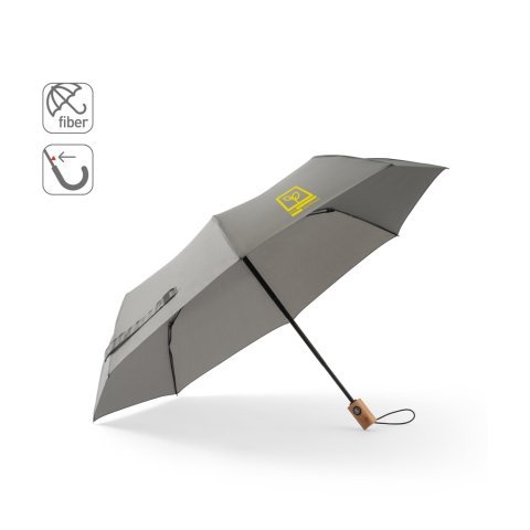RIVER. Guarda-chuva em poli&eacute;ster reciclado (100% rPET) 190T pongee dobr&aacute;vel com abertura e fecho autom&aacute;ticos