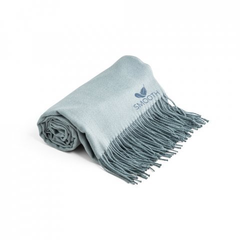 SMOOTH. 100 % akryylinen peitto nauhalla ja personointikortilla (270 g/m&sup2;) - Harmaa