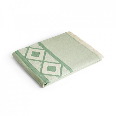 MALEK. Prosop multifuncțional și de baie (350g/m&sup2;) din bumbac ușor și rezistent (85%) și bumbac reciclat (15%) - Verde