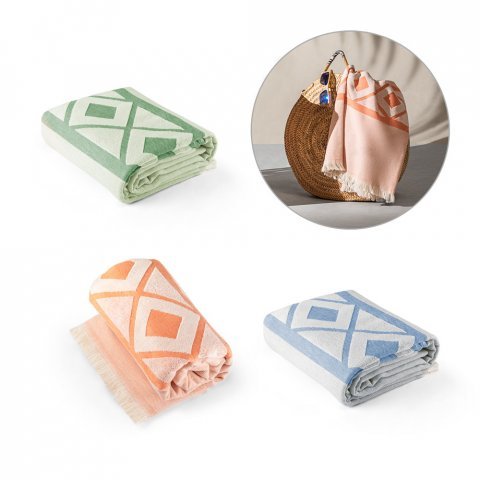 MALEK. Prosop multifuncțional și de baie (350g/m&sup2;) din bumbac ușor și rezistent (85%) și bumbac reciclat (15%)
