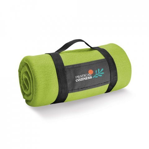 THORPE. Fleecedecke (180 g/m&sup2;) mit abnehmbarem Griff - Hellgr&uuml;n
