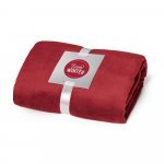 DYLEAF. (240 g/m&sup2;) fleece blanket with ribbon wrap and personalisation card - Burgundy